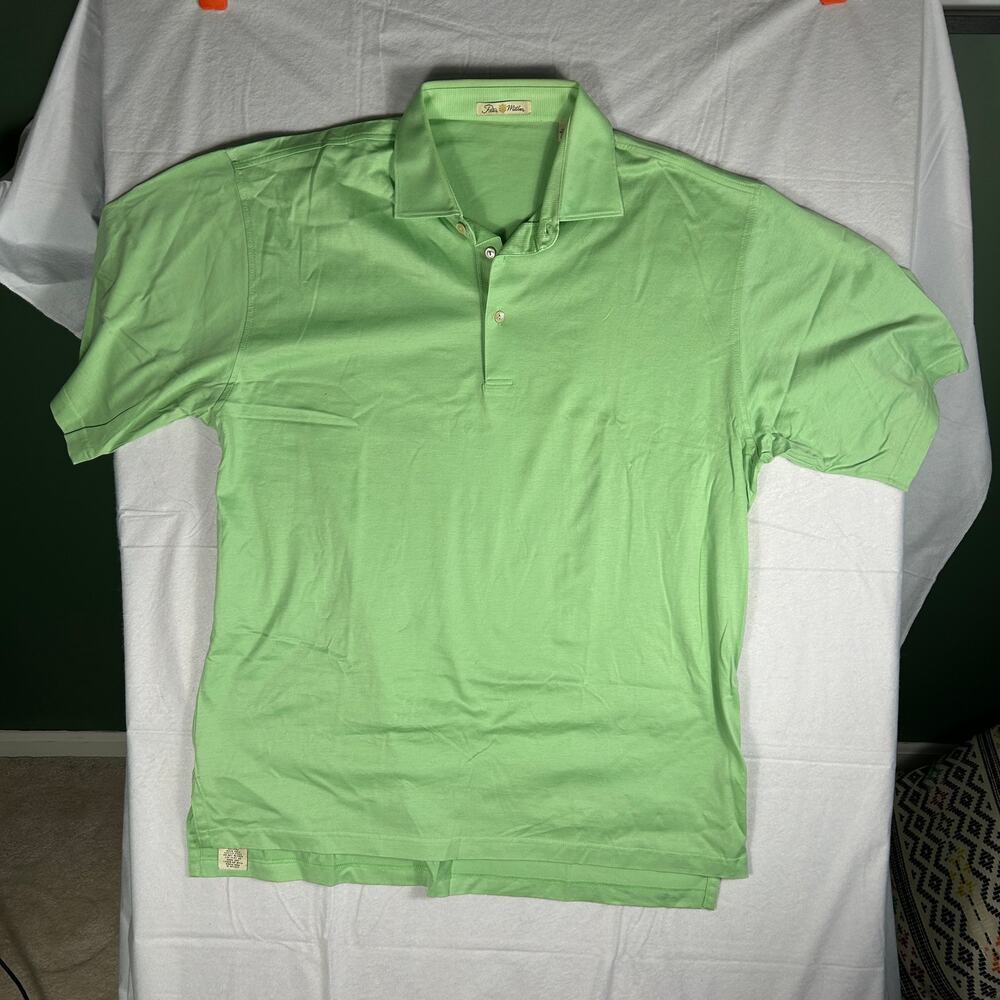 Peter Millar Men's Large Green Golf Polo Shirt - Crown Sport Summer Performance - Picture 2 of 9